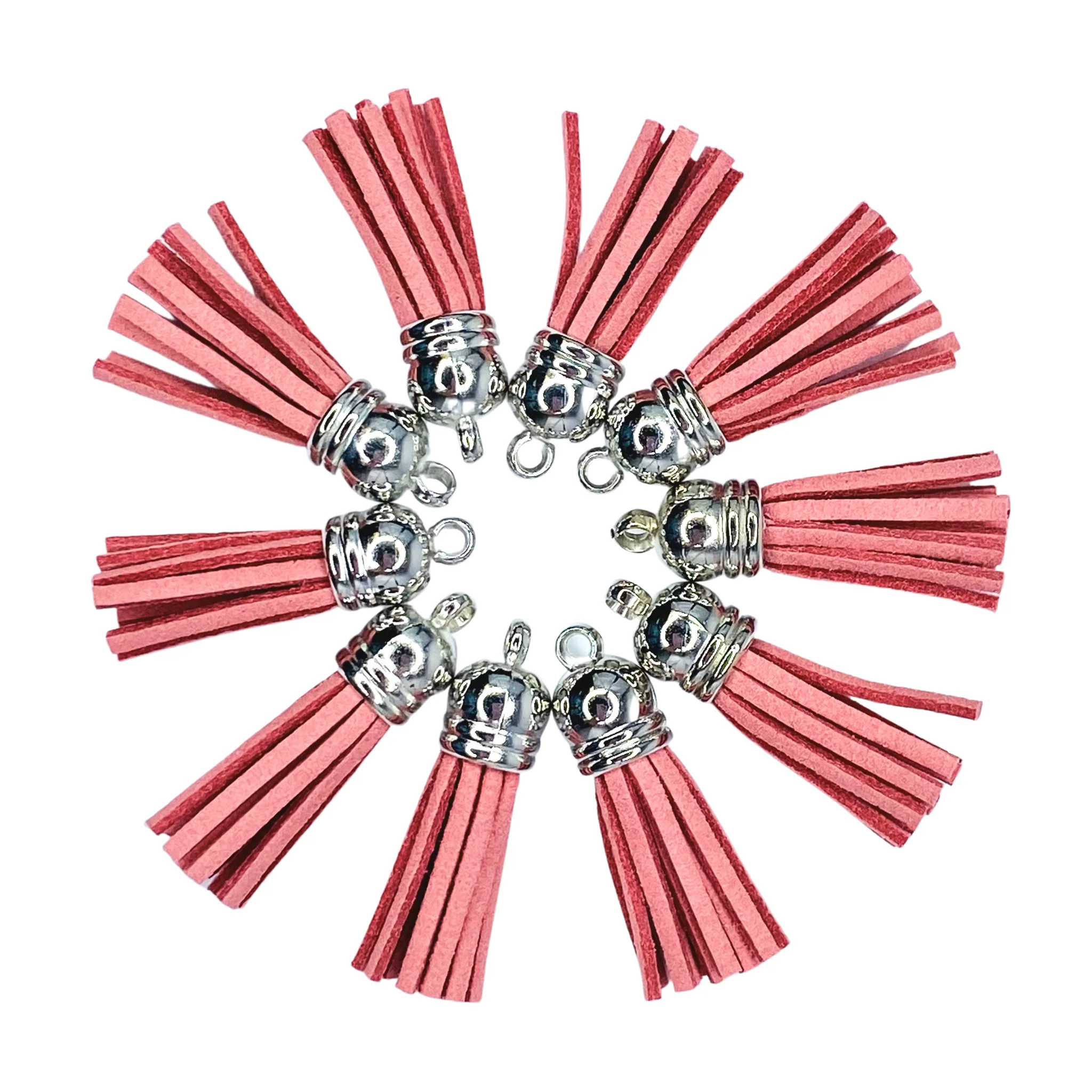 DUSTY ROSE/ SILVER CAP TASSELS - 11299